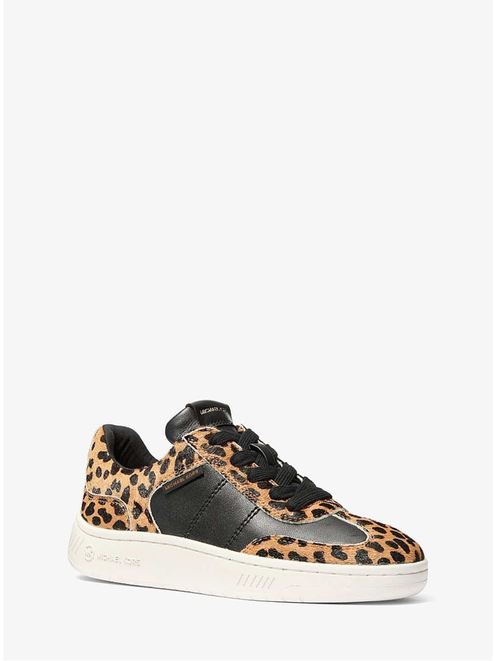 MICHAEL KORS Women’s Kai Leopard Print Calf Hair Sneaker Size 6.5 Black Brown